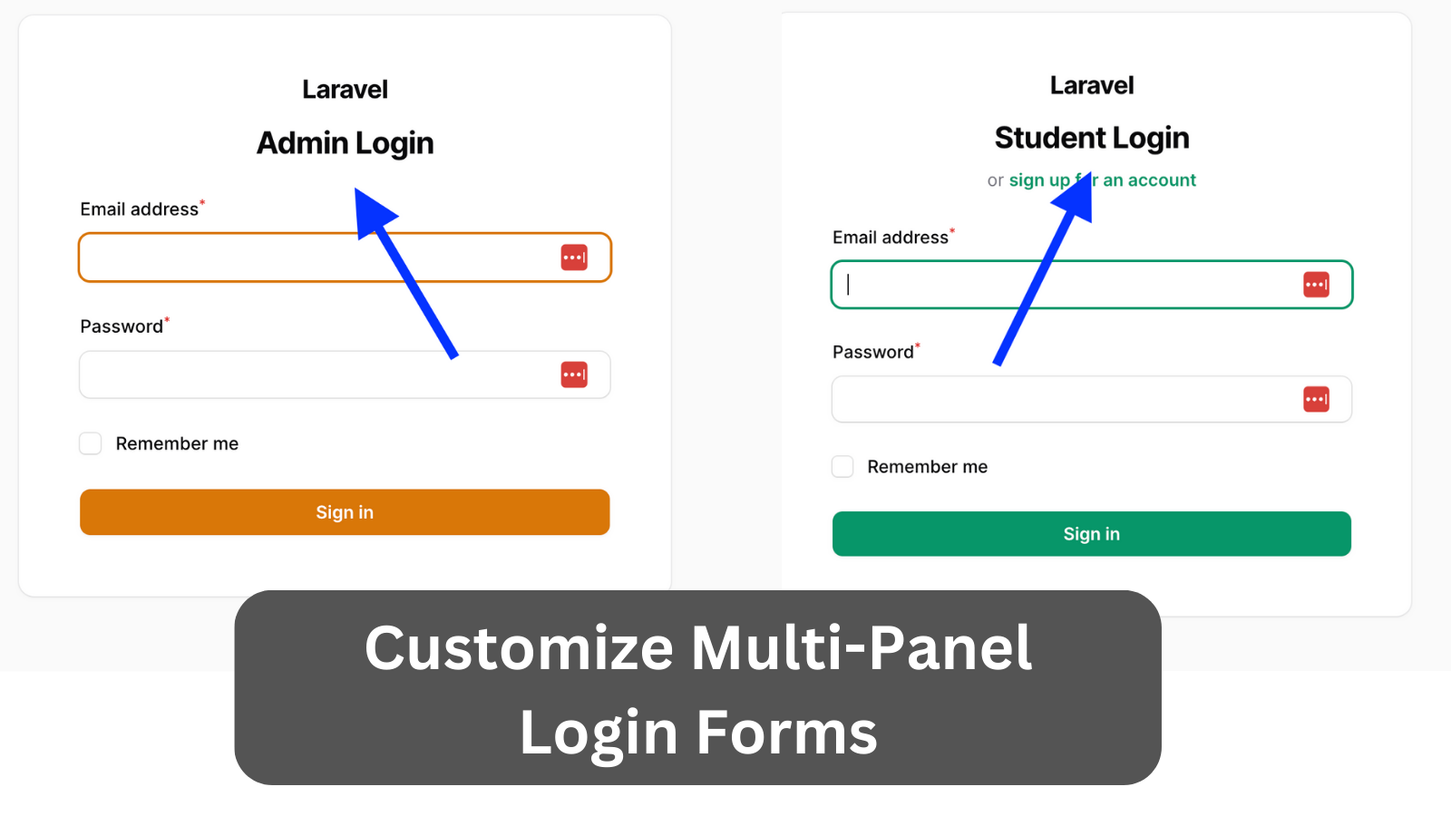 Multi-Panels: Custom Login Form Headings