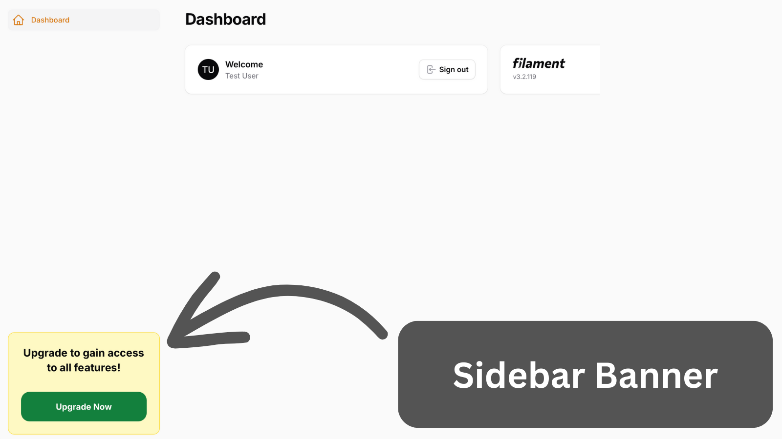 Bottom of Sidebar Navigation: Add a Banner Below