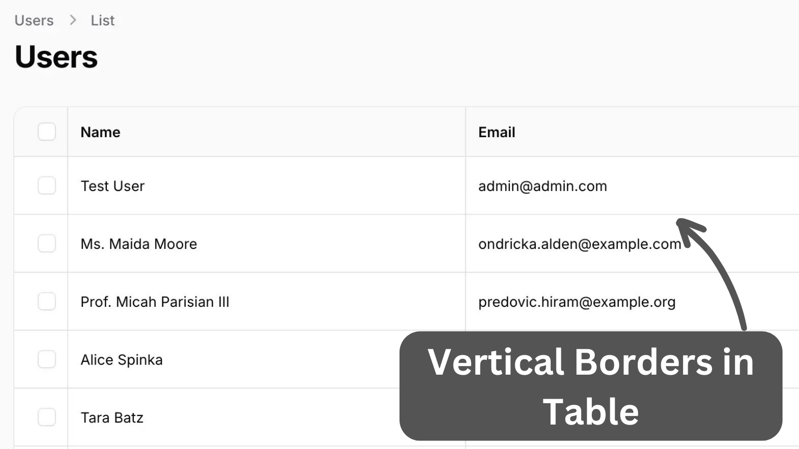 Filament Table Bordered: Add Vertical Borders