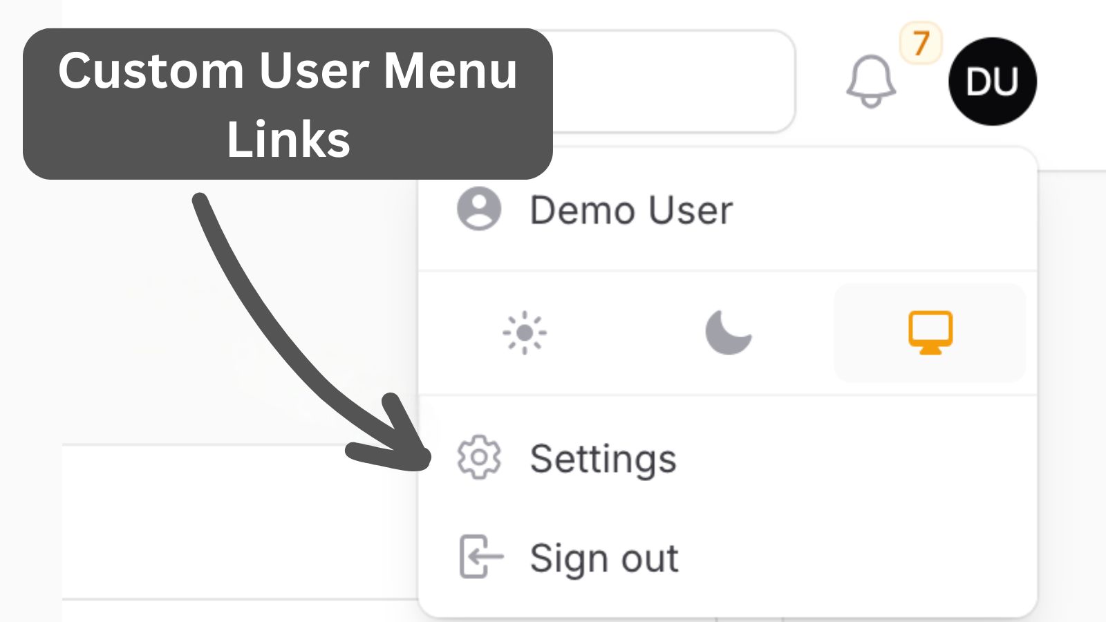 Filament: Add Menu Items to the Top-Right User Menu