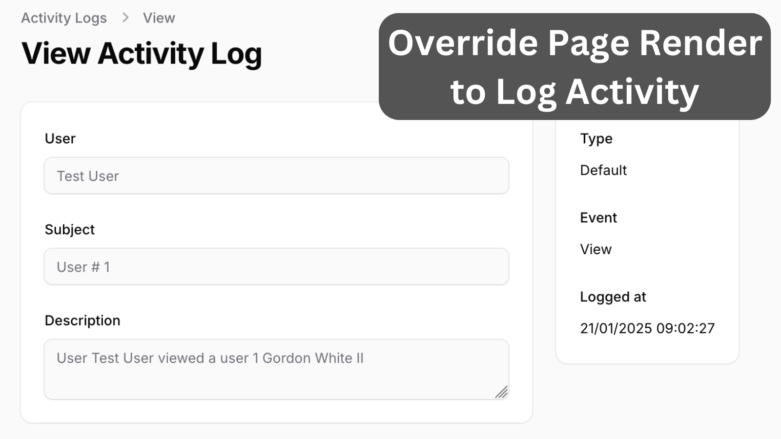 Filament: Override Page Render to Log User Activity